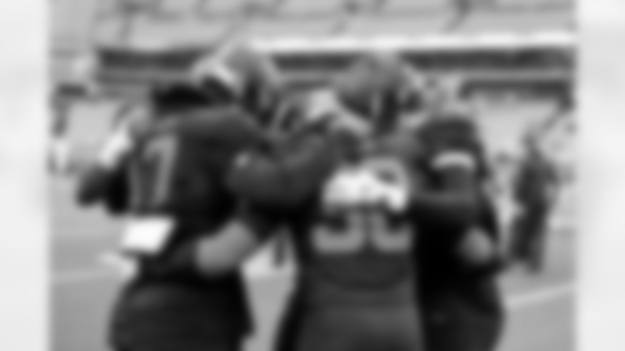 Linebacker Jerome Baker (17), Linebacker Devin Bush (30), and Linebacker Carson Schwesinger (49) before a NFL football game between the Miami Dolphins and Cleveland Browns on October 19, 2025 at Huntington Bank Field.