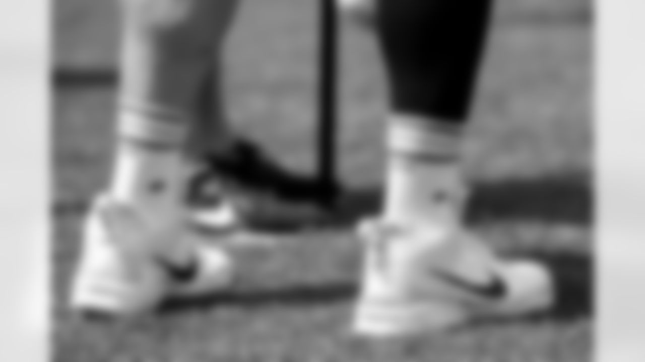 University Hospitals socks during Day 5 of Training Camp at CrossCountry Mortgage Campus on July 28, 2025.