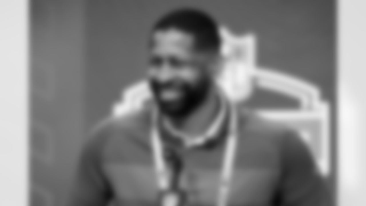 Executive Vice President of Football Operations and General Manager Andrew Berry speaks to the media at the 2026 NFL Combine on February 24, 2026 in Indianapolis, Indiana.