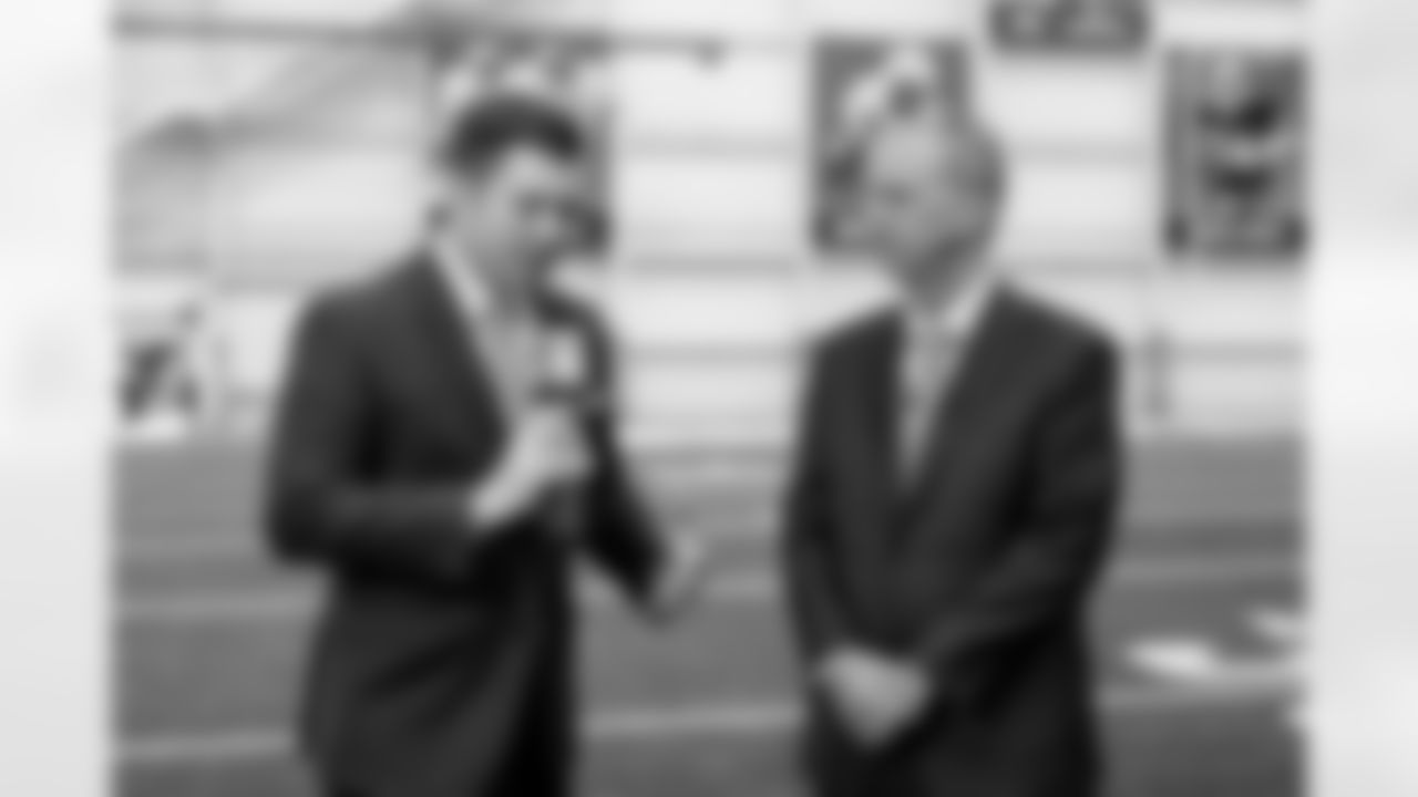 Head Coach Todd Monken speaks to the media after his introductory press conference at CrossCountry Mortgage Campus on February 3, 2026.