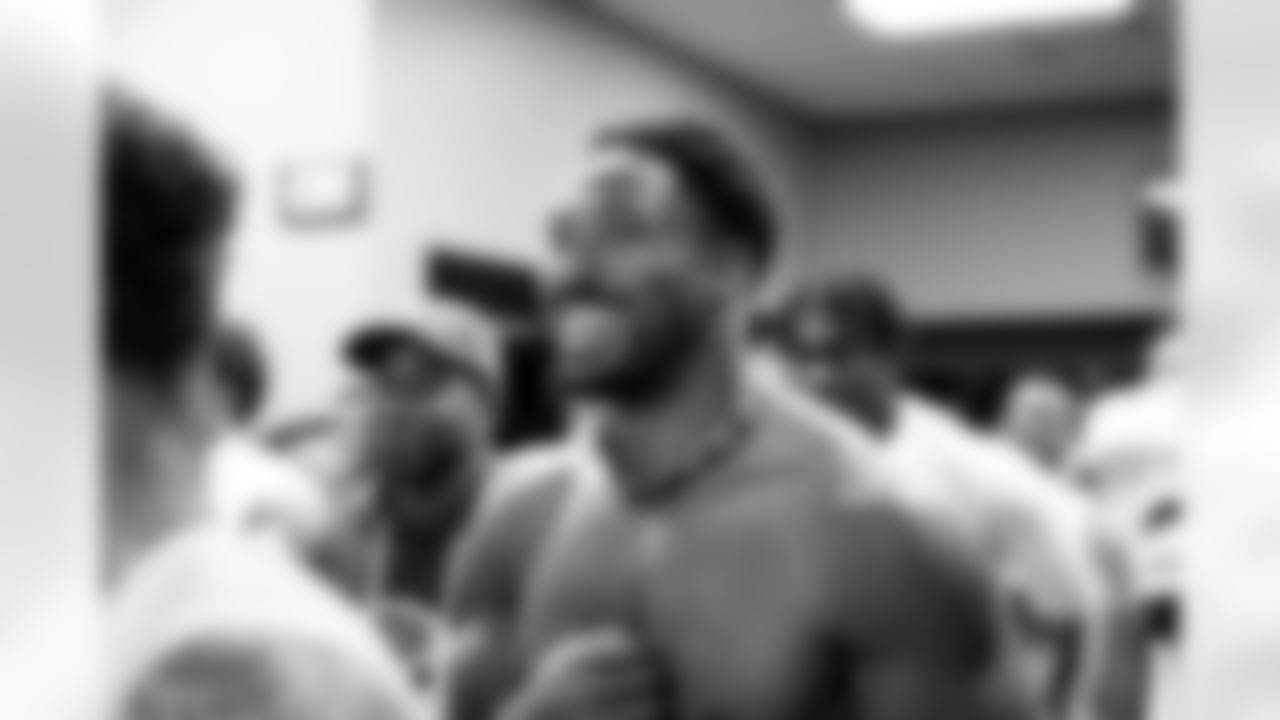 Defensive end Myles Garrett (95) after a NFL football game between the Cleveland Browns and Las Vegas Raiders on November 23, 2025 at Allegiant Stadium. The Browns won 24-10.