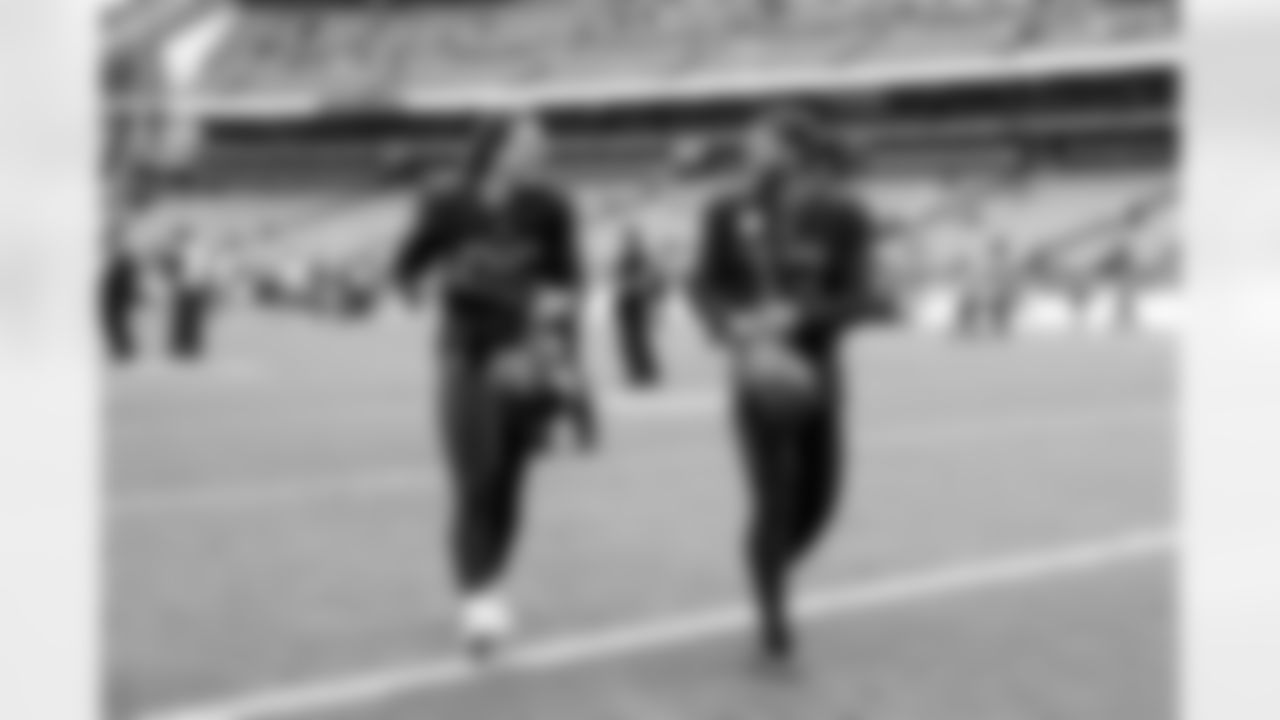 Kicker Andre Szmyt (25) and Punter Corey Bojorquez (13) after a NFL football game between the Miami Dolphins and Cleveland Browns on October 19, 2025 at Huntington Bank Field. The Browns won 31-6.