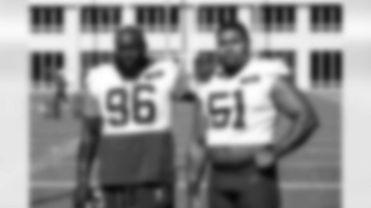 Defensive tackle Maliek Collins (96) and Defensive tackle Mike Hall Jr. (51) during practice at CrossCountry Mortgage Campus on October 16, 2025.