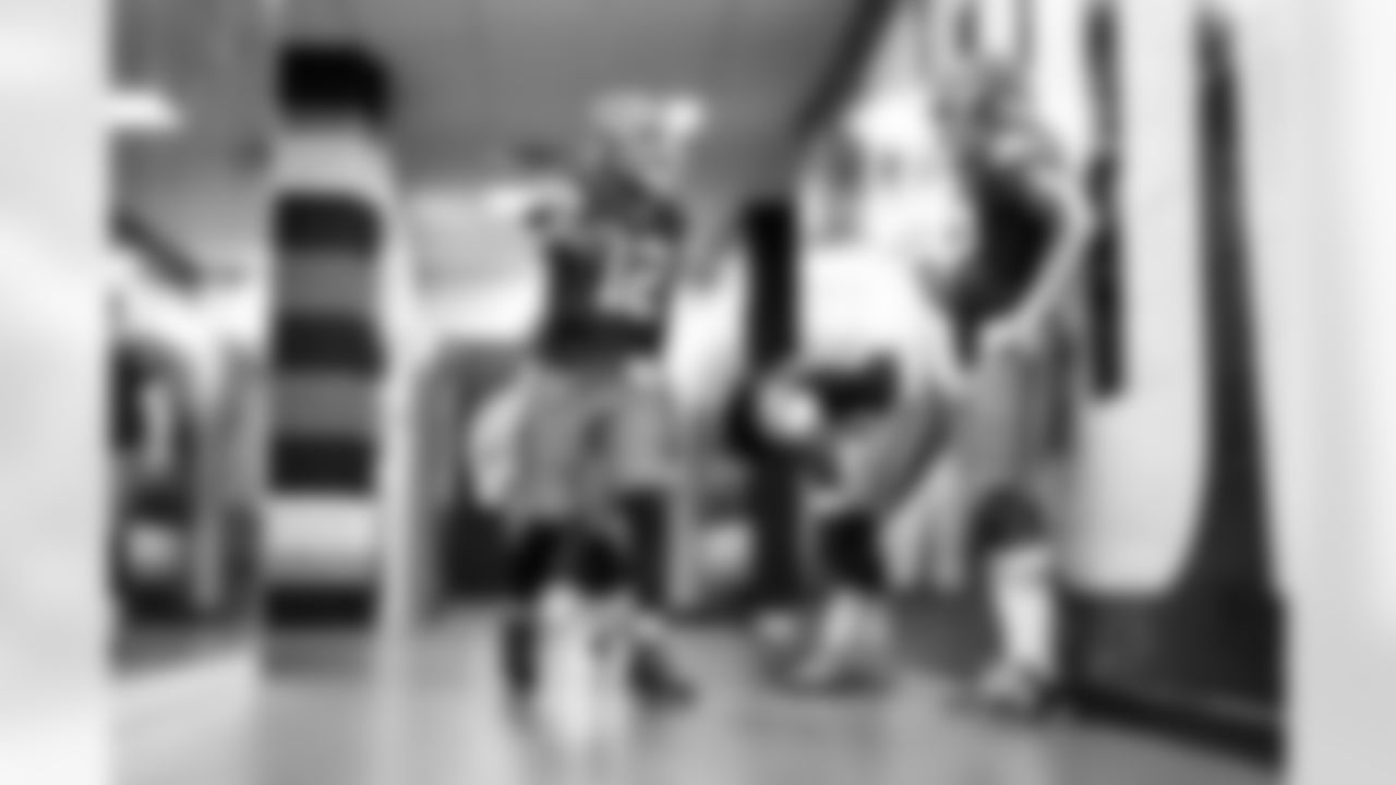 Quarterback Shedeur Sanders (12) and Running back Dylan Sampson (22) before a NFL football game between the Baltimore Ravens and Cleveland Browns on November 16, 2025 at Huntington Bank Field.