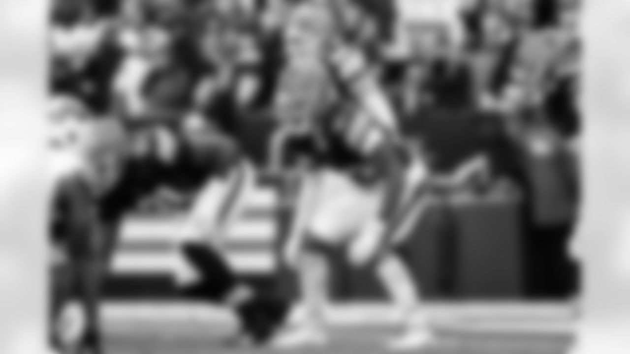 during a NFL football game between the Buffalo Bills and Cleveland Browns on December 21, 2025 at Huntington Bank Field.