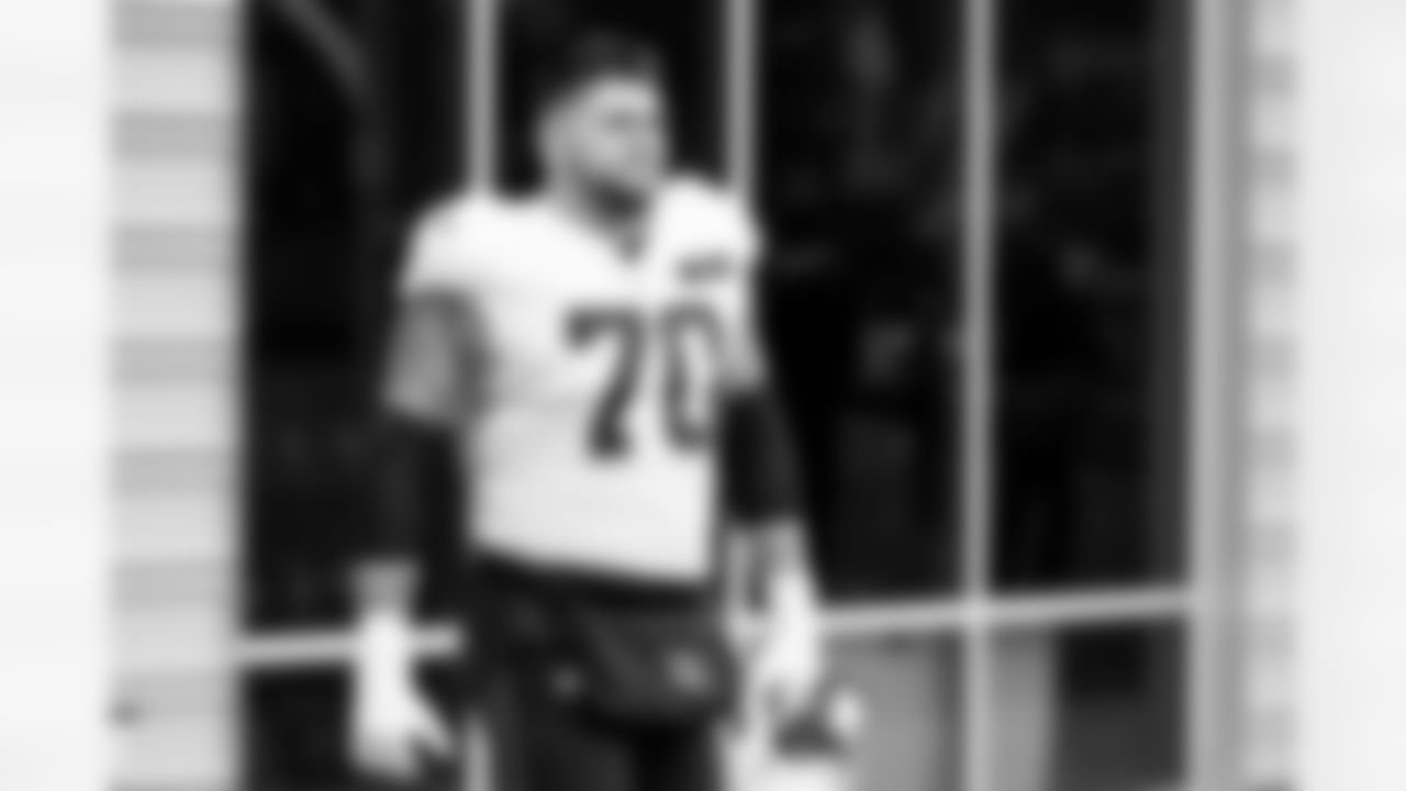 Offensive guard Zak Zinter (70) during practice at CrossCountry Mortgage Campus on November 19, 2025.