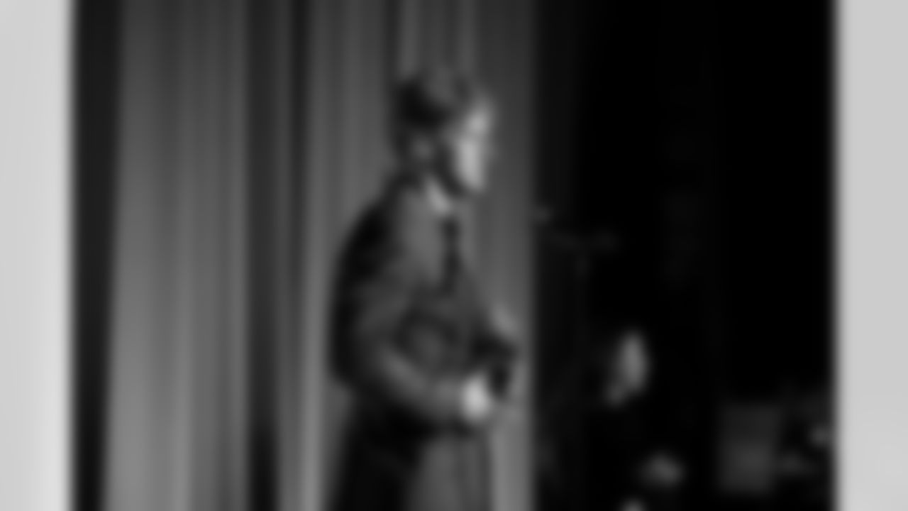 Linebacker Carson Schwesinger (49) after winning AP Defensive Rookie of the Year Award at the 2026 NFL Honors at the Palace of Fine Arts in San Francisco on February 5, 2026.