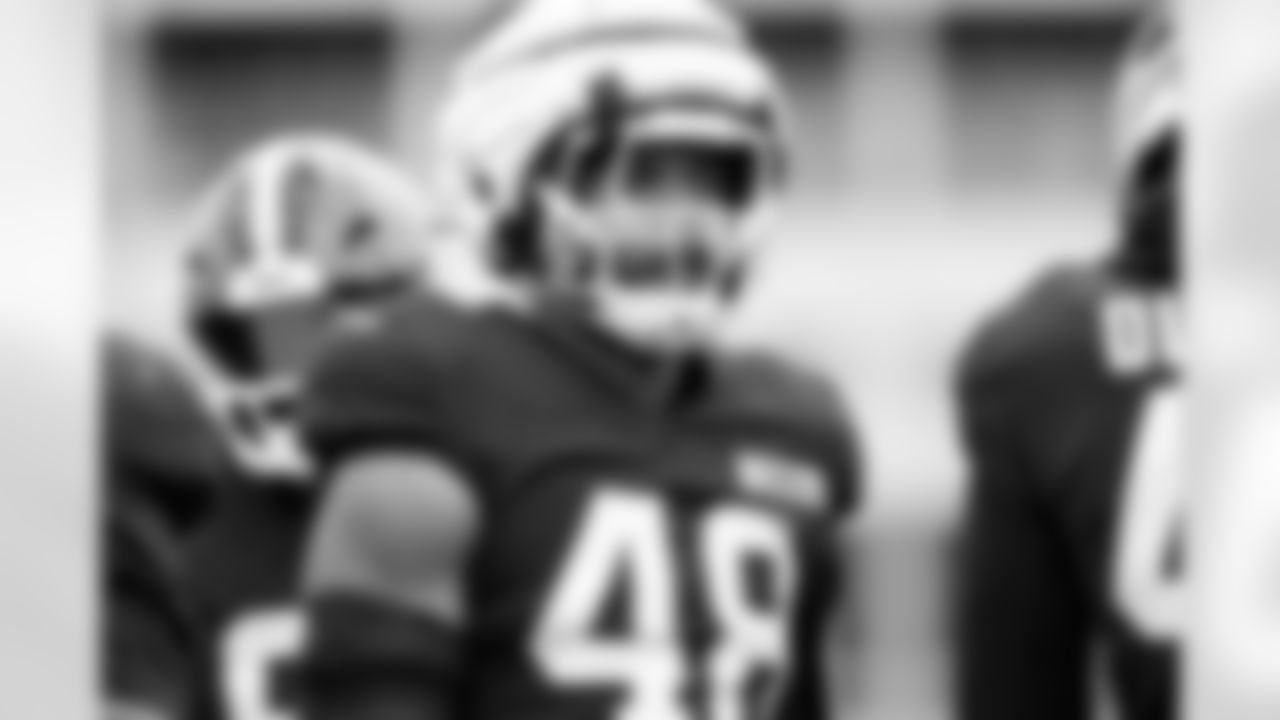 Linebacker Cameron McGrone (48) during practice at CrossCountry Mortgage Campus on November 5, 2025.