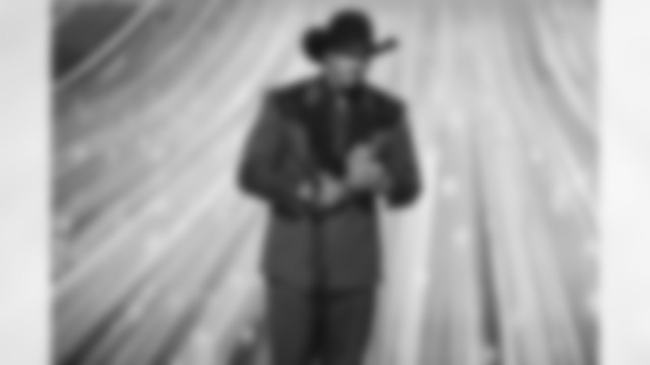 Cleveland Browns defensive end Myles Garrett (95) accepts the award for AP Defensive Player of the Year during the NFL Honors awards show on Thursday, February 5, 2026 in San Francisco, California.