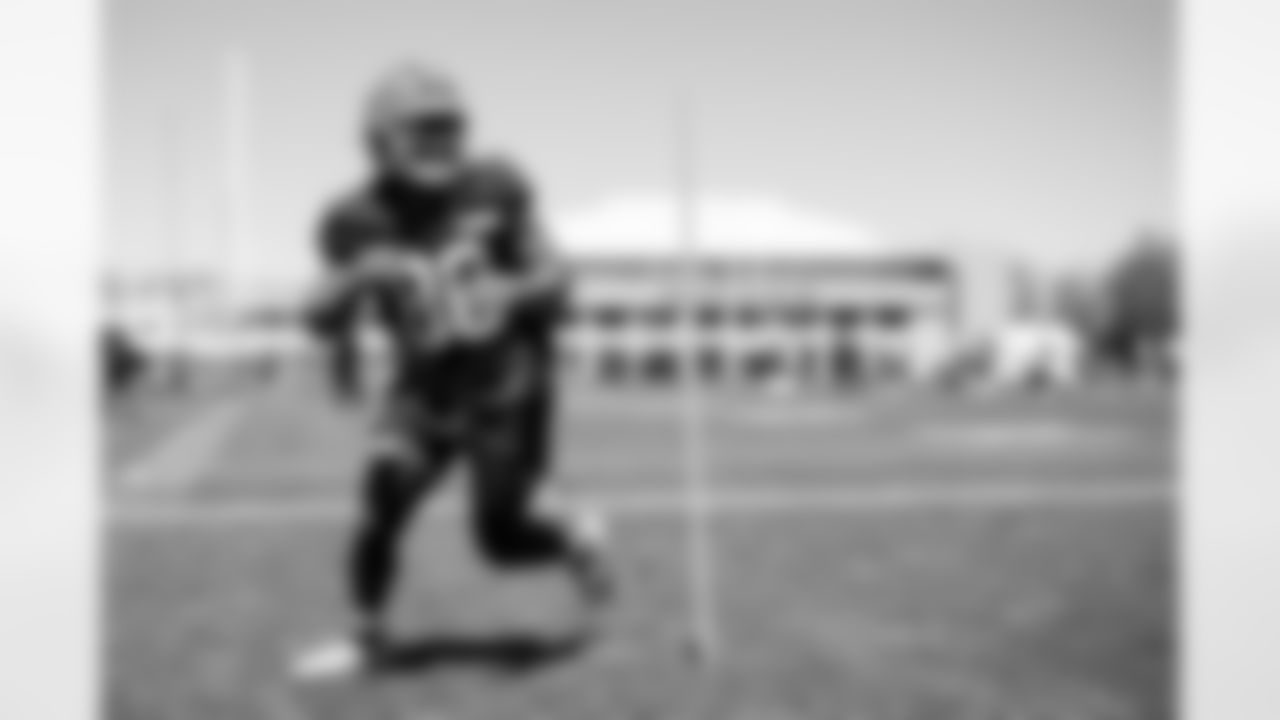 Wide receiver Zach Patterson (80) during fieldwork on the first day of Rookie Minicamp at CrossCountry Mortgage Campus on May 9, 2025.
