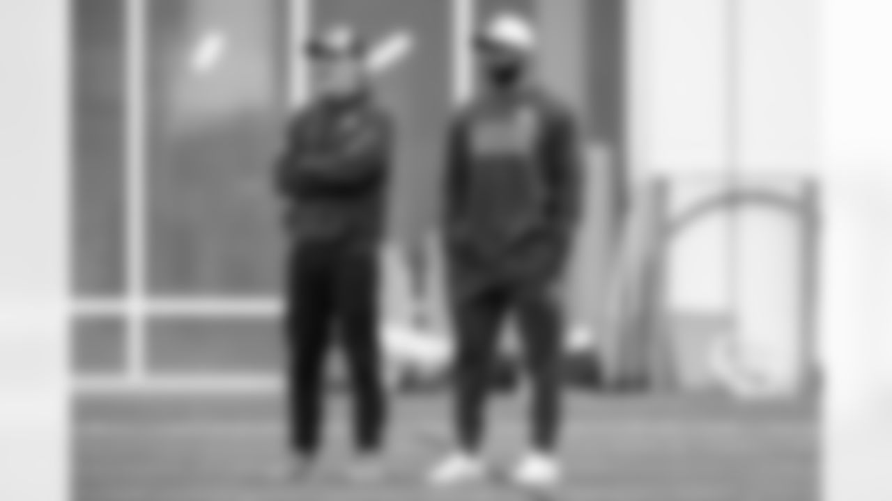 Head Coach Kevin Stefanski and Executive Vice President of Football Operations and General Manager Andrew Berry during practice at CrossCountry Mortgage Campus on November 5, 2025.