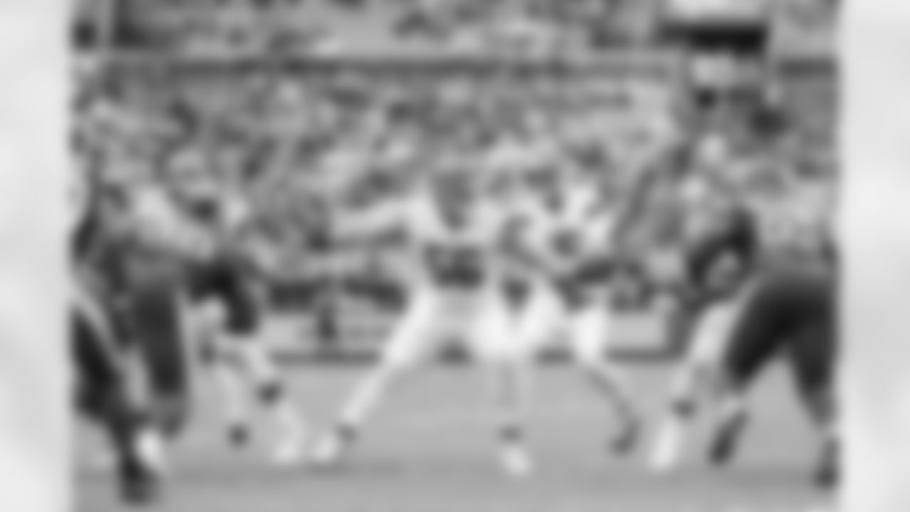 Center Luke Wypler (56) during a preseason NFL football game between the Los Angeles Rams and Cleveland Browns on August 23, 2025 at Huntington Bank Field. The Browns won 19-17.