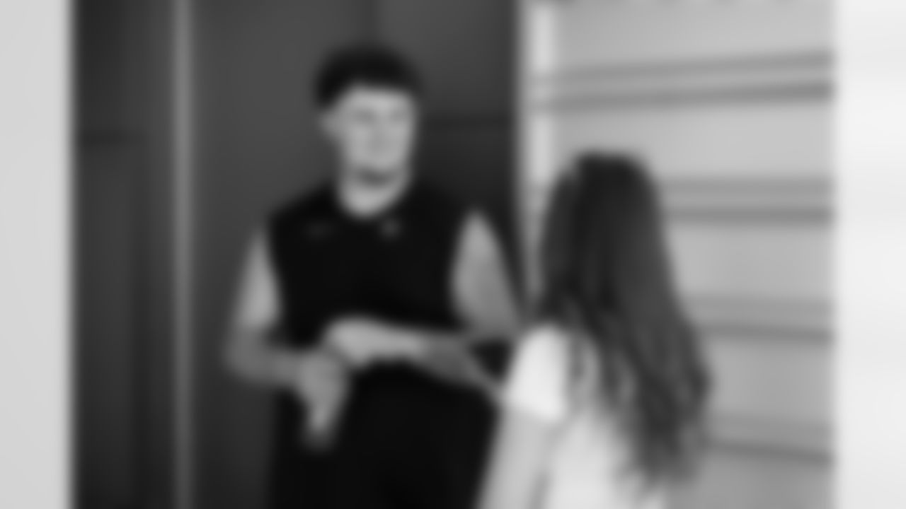 Defensive lineman Mason Graham (94) speaks to the media on the second day of Rookie Minicamp at CrossCountry Mortgage Campus on May 10, 2025.