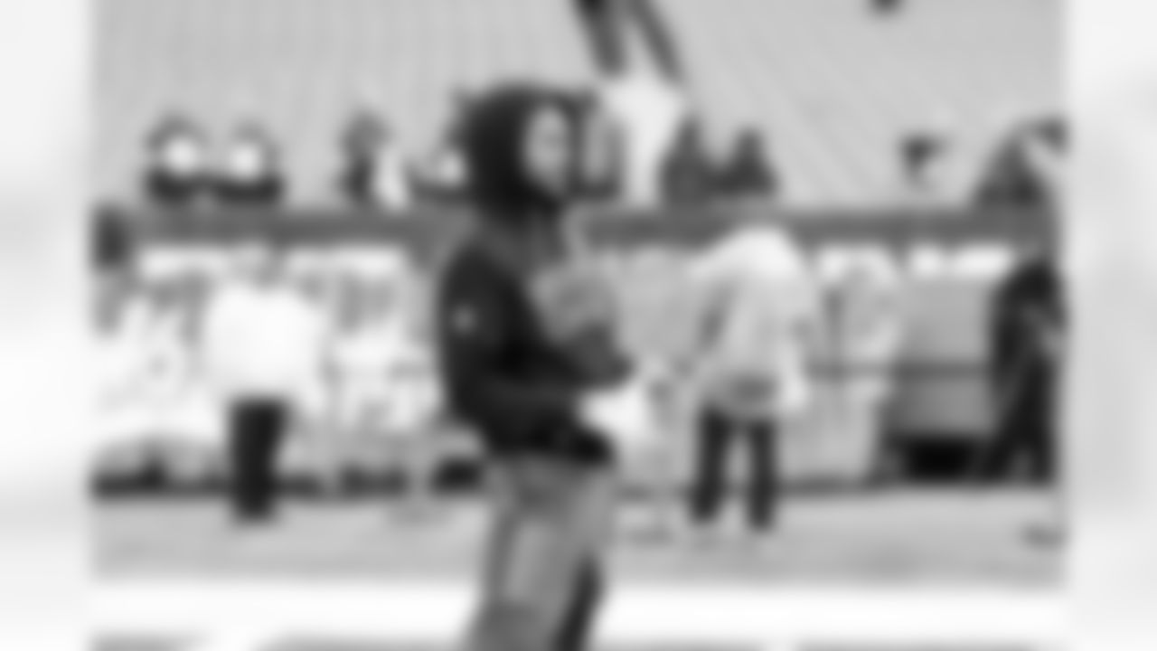 Wide receiver Gage Larvadain (84) before a NFL football game between the Pittsburgh Steelers and Cleveland Browns on December 28, 2025 at Huntington Bank Field.