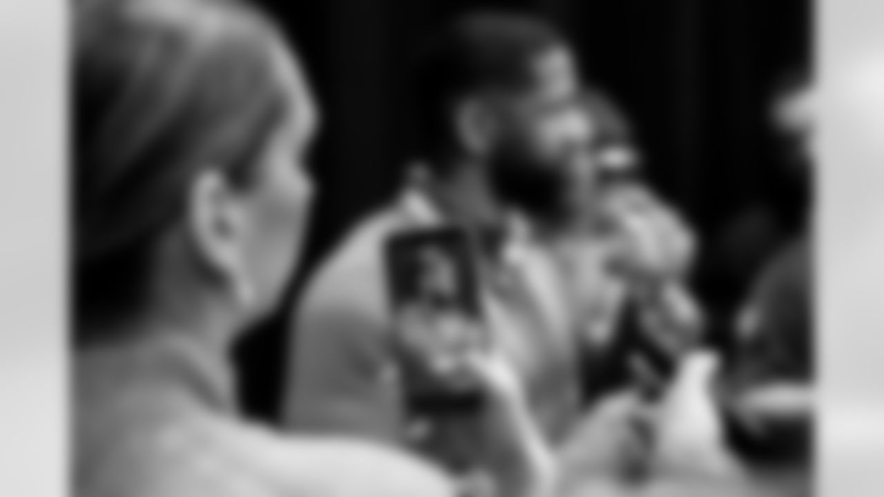 Executive Vice President of Football Operations and General Manager Andrew Berry speaks to the media at the 2026 NFL Combine on February 24, 2026 in Indianapolis, Indiana.