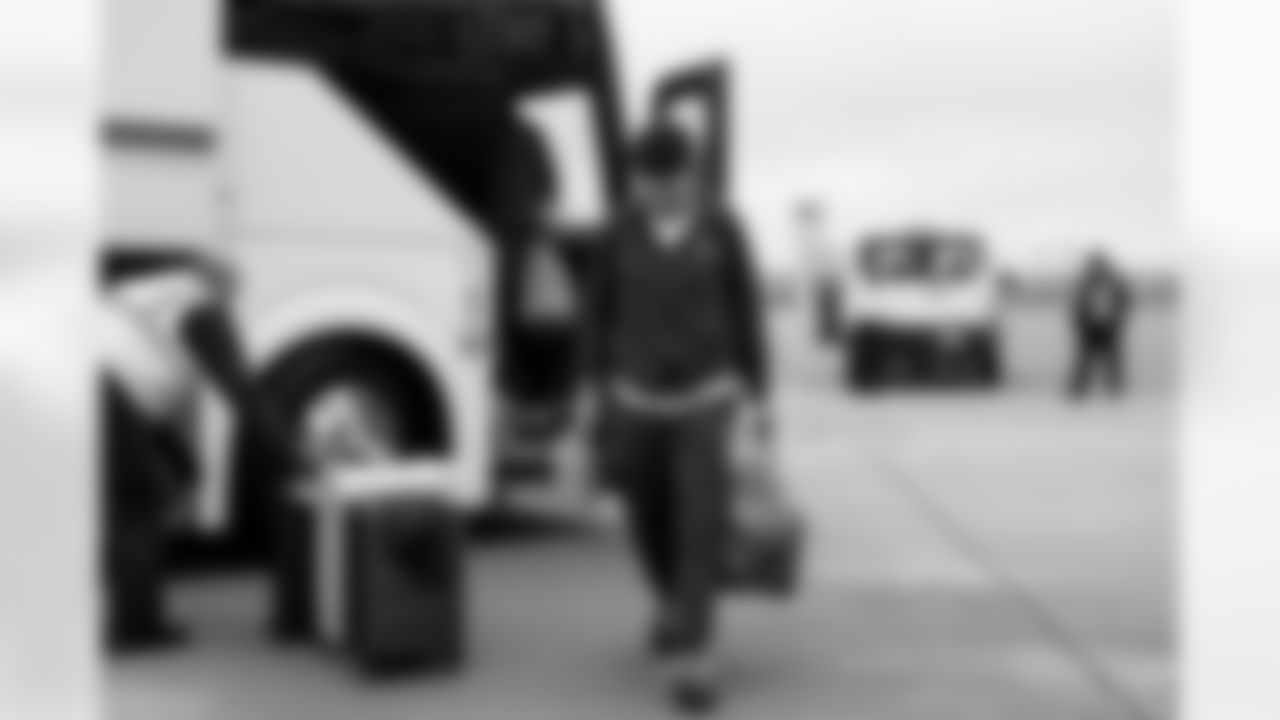 Quarterback Dillon Gabriel (8) travels to New York on November 8, 2025.