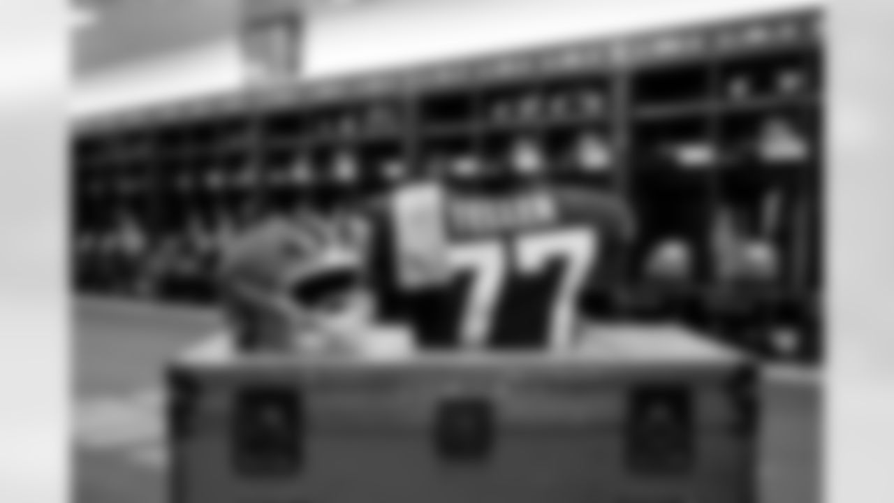 The locker room before a NFL football game between the Baltimore Ravens and Cleveland Browns on November 16, 2025 at Huntington Bank Field.