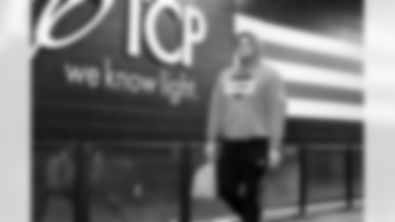 Offensive guard Teven Jenkins (74) before a NFL football game between the Buffalo Bills and Cleveland Browns on December 21, 2025 at Huntington Bank Field.