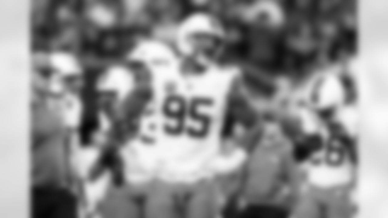 Defensive end Myles Garrett (95) during a NFL football game between the Cleveland Browns and Las Vegas Raiders on November 23, 2025 at Allegiant Stadium. The Browns won 24-10.