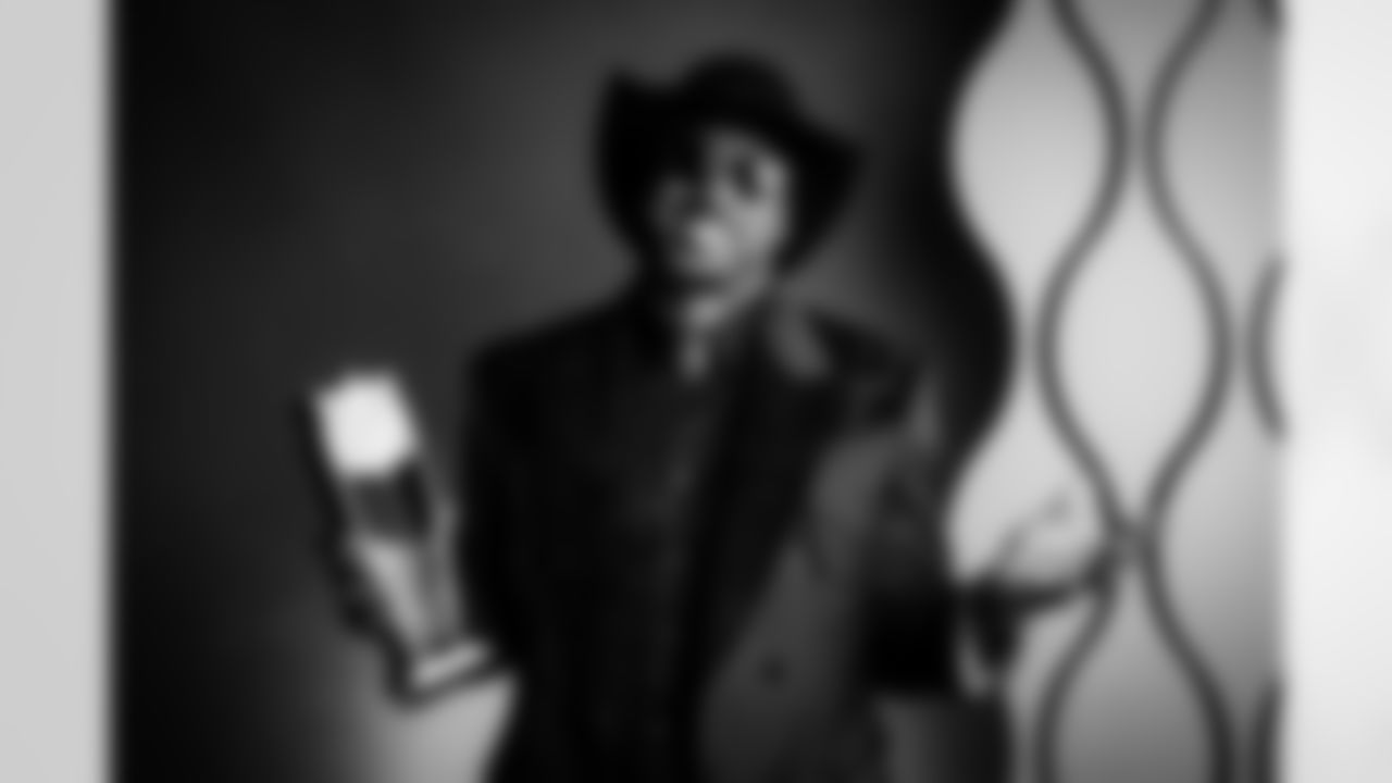 AP Defensive Player of the Year Cleveland Browns defensive end Myles Garrett (95) poses for a portrait during the NFL Honors awards show on Thursday, February 5, 2026 in San Francisco.