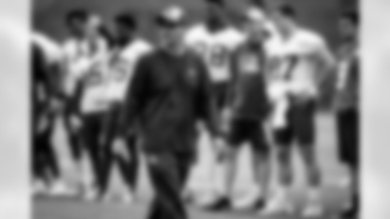 Offensive Coordinator Todd Monken during the seventh practice of OTAs on May 28, 2019.