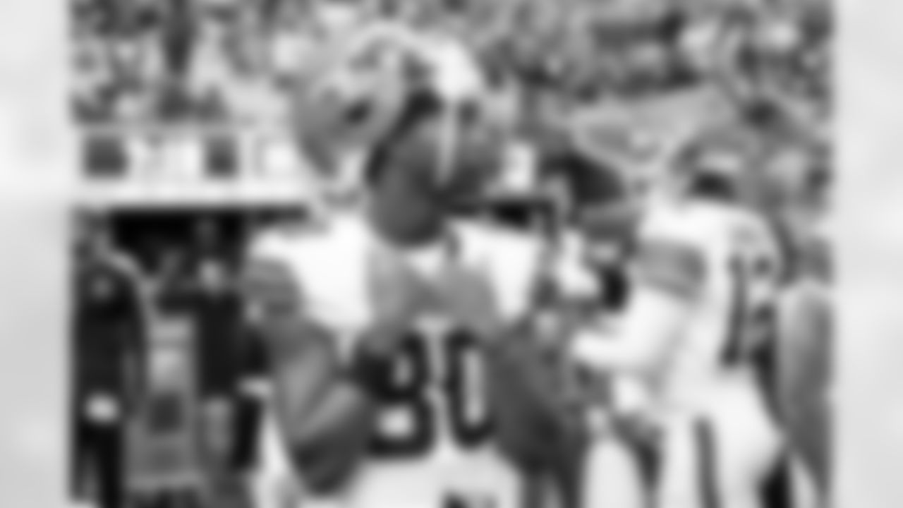 Wide receiver Jamari Thrash (80) before a preseason NFL football game between the Cleveland Browns and Carolina Panthers on August 8, 2025 at Bank of America Stadium.
