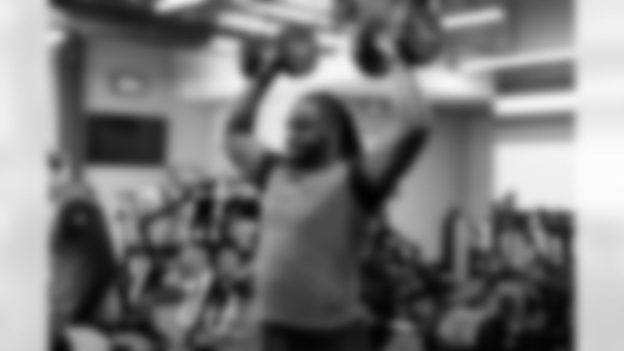 Linebacker Marcus Haynes (98) during a workout in Phase I of the offseason at CrossCountry Mortgage Campus on April 30, 2025.