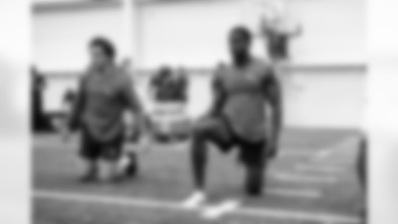 Safety Trey Dean (28) during a workout in Phase I of the offseason at CrossCountry Mortgage Campus on April 29, 2025.