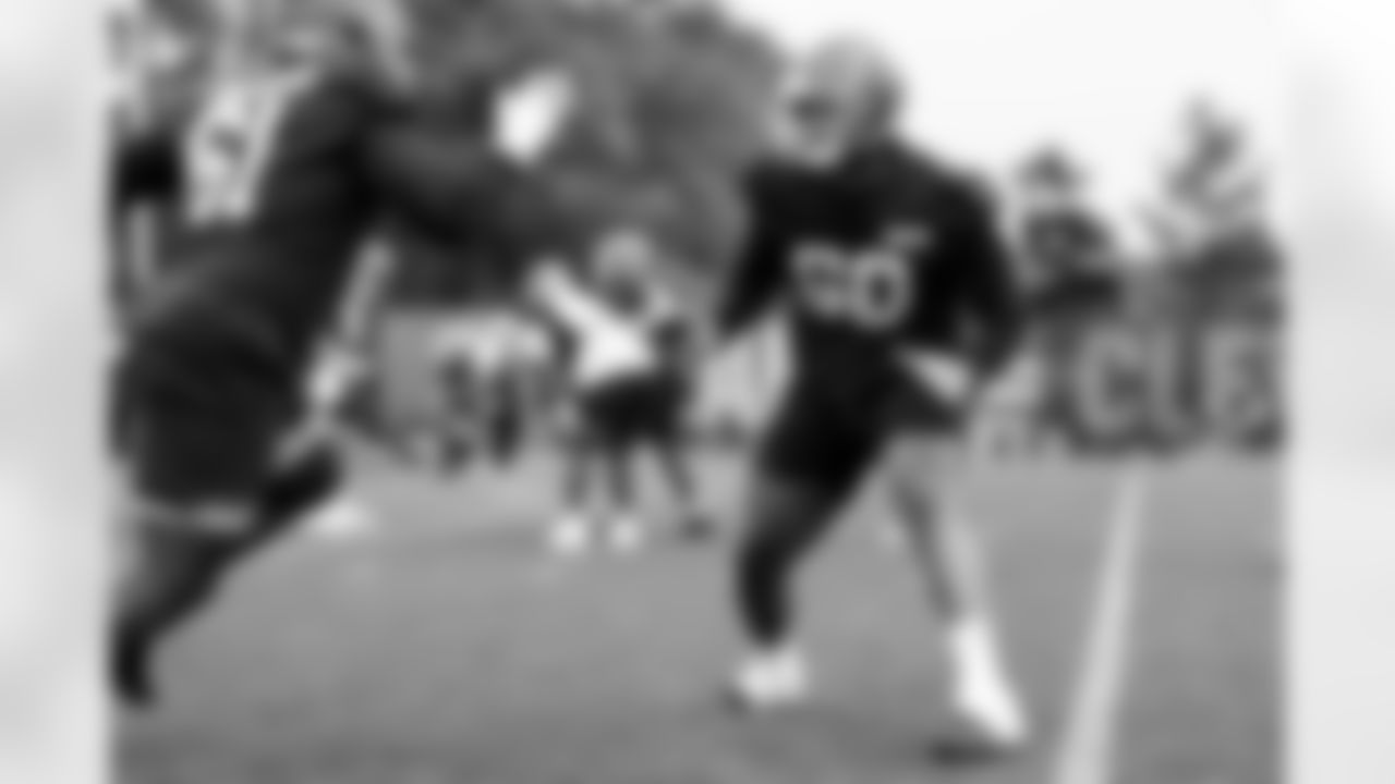 Offensive tackle Julian Pearl (60) during the first day of OTAs at CrossCountry Mortgage Campus on May 27, 2025.