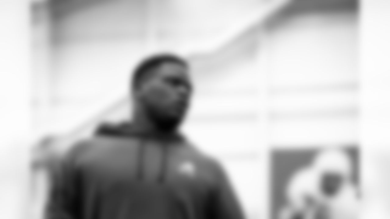 Offensive tackle Germain Ifedi during a workout in Phase I of the offseason at CrossCountry Mortgage Campus on April 23, 2024.