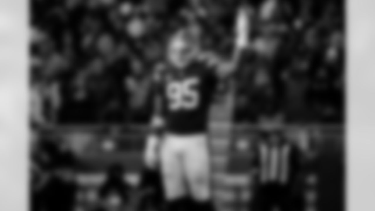 Defensive end Myles Garrett (95) during a NFL football game between the Buffalo Bills and Cleveland Browns on December 21, 2025 at Huntington Bank Field. The Browns lost 20-23.