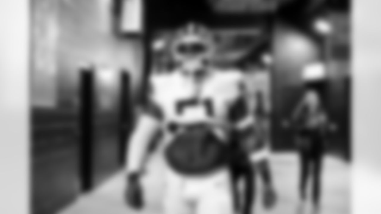Defensive tackle Mike Hall Jr. (51) before a NFL football game between the Cleveland Browns and New England Patriots on October 26, 2025 at Gillette Stadium.
