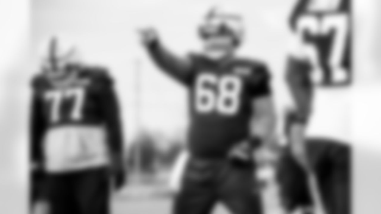 Offensive tackle Michael Dunn (68) during practice at CrossCountry Mortgage Campus on December 26, 2024.