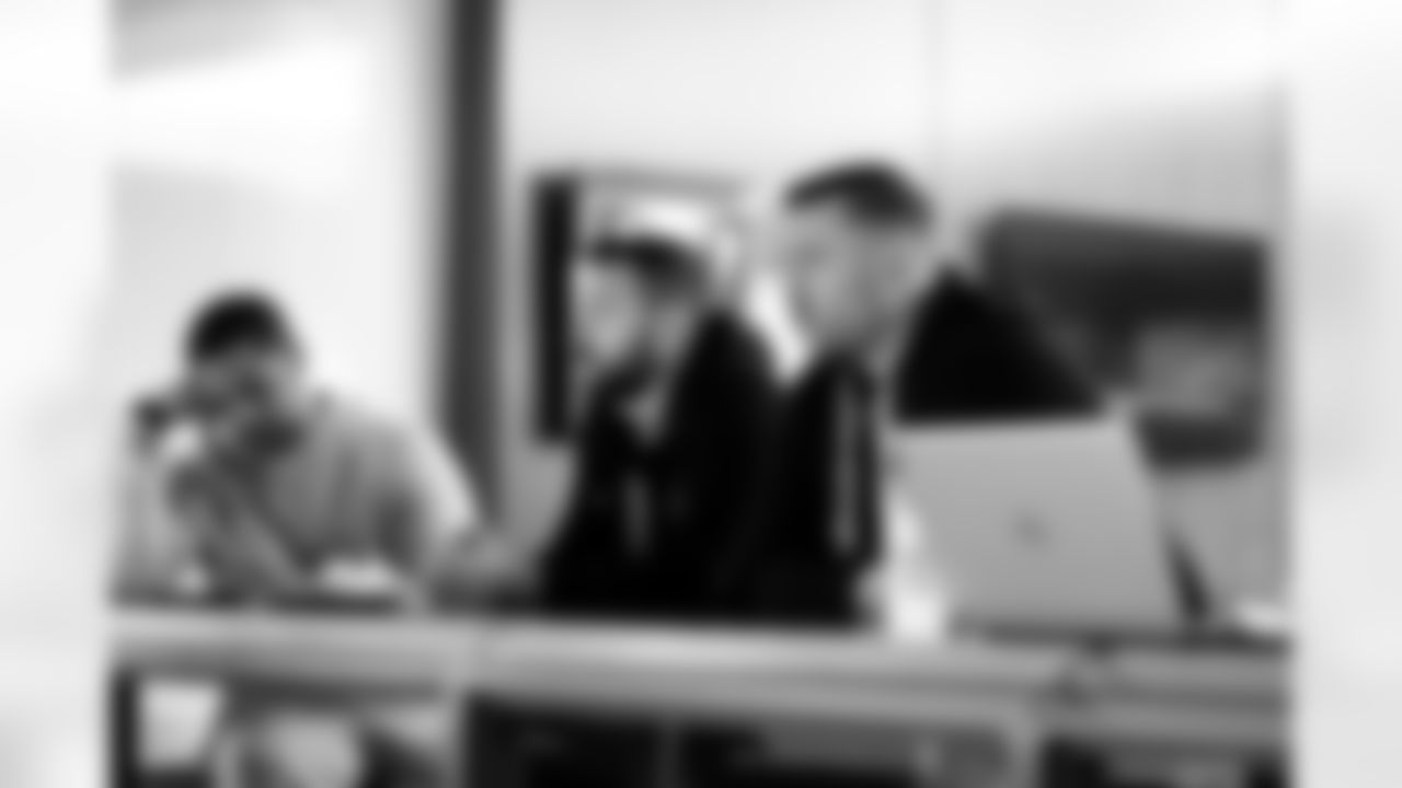 National Scout Zach Ayers in the Cleveland Browns suite at the 2026 NFL Combine on February 26, 2026 in Indianapolis, Indiana.