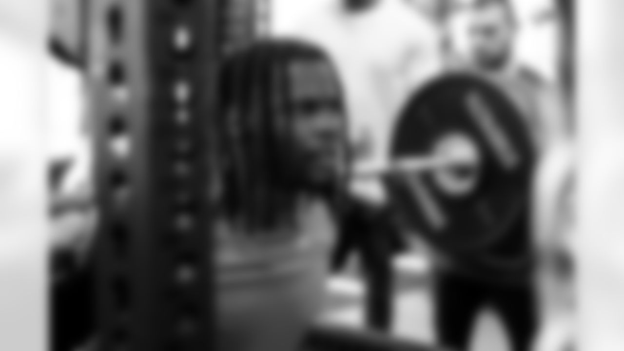 Linebacker Jerome Baker during a workout in Phase I of the offseason at CrossCountry Mortgage Campus on April 29, 2025.