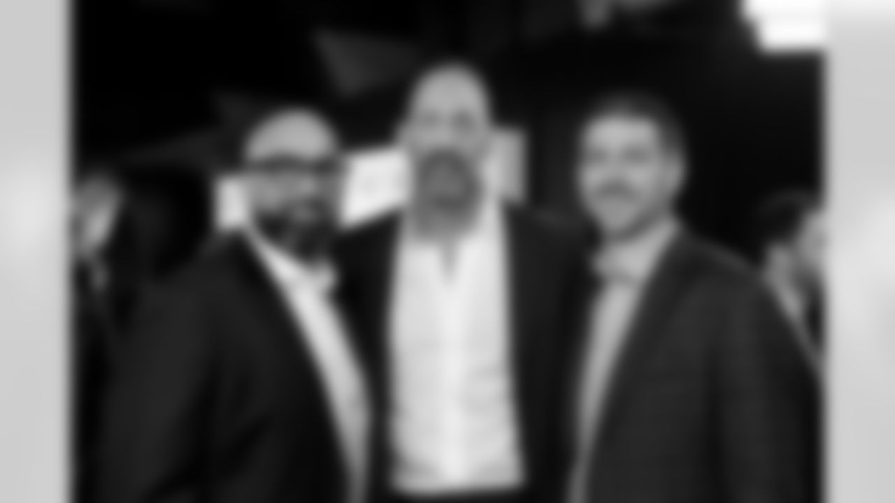 Chief Communications Officer Peter John-Baptiste, David Jenkins and Chief Marketing Officer Brent Rossi on the red carpet before the 2026 NFL Honors at the Palace of Fine Arts in San Francisco on February 5, 2026.