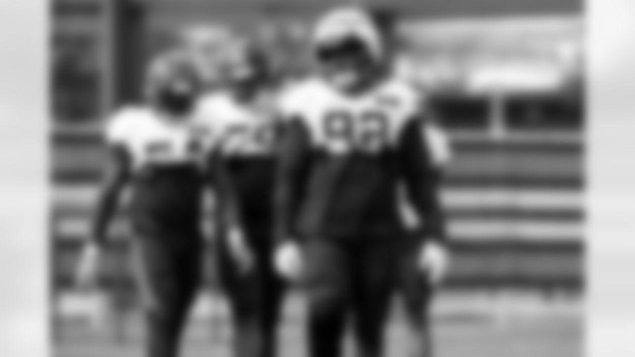 Defensive end Sam Kamara (92) during practice at CrossCountry Mortgage Campus on October 15, 2025.