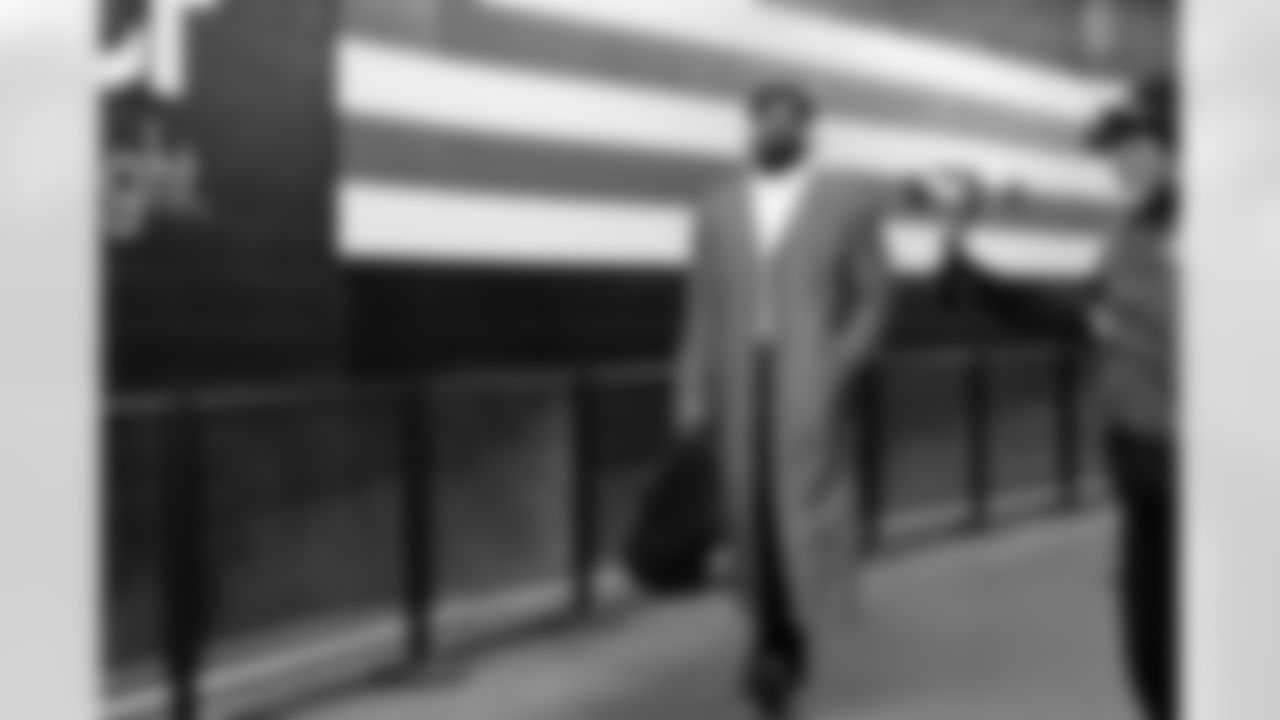 Defensive end Myles Garrett (95) before a NFL football game between the Buffalo Bills and Cleveland Browns on December 21, 2025 at Huntington Bank Field.