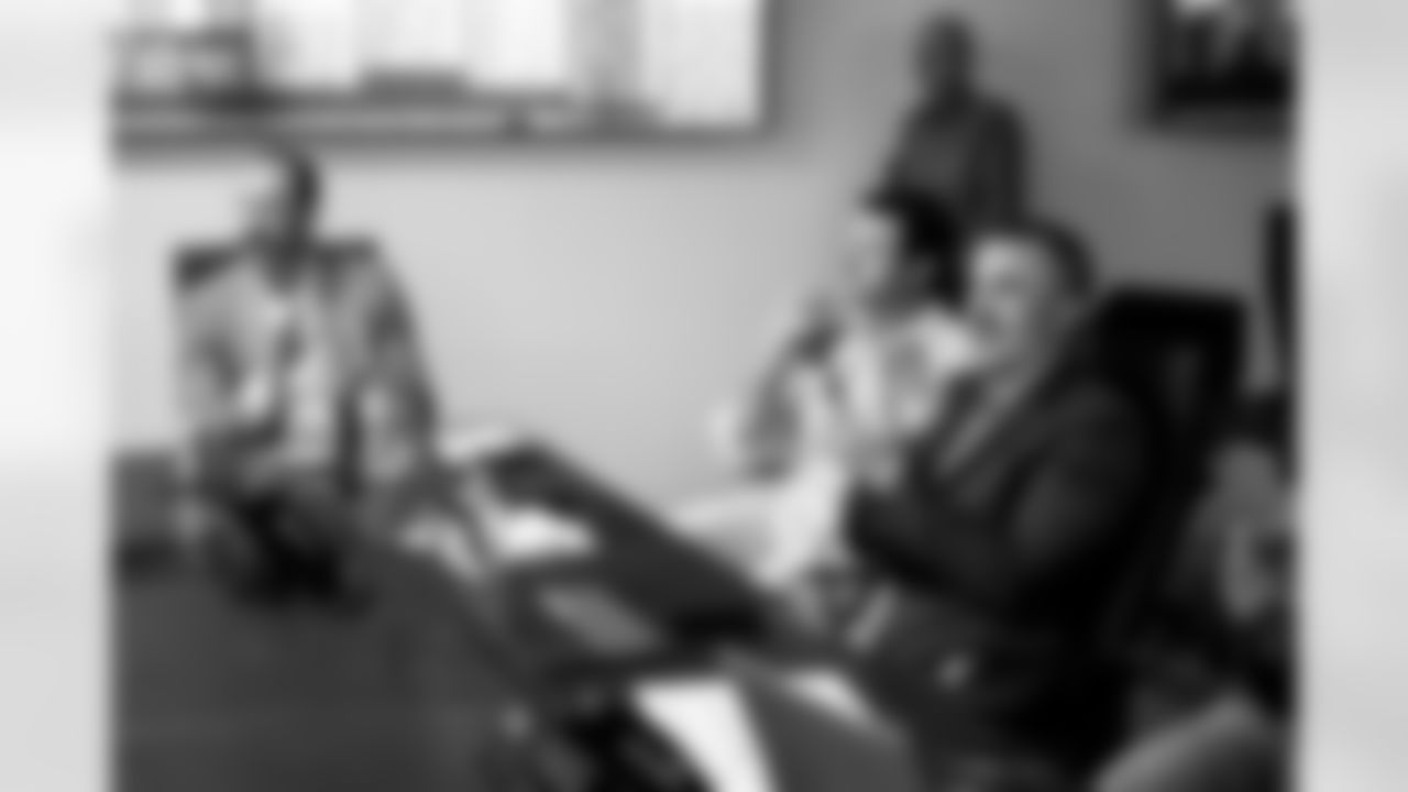 Head Coach Kevin Stefanski in the draft room at CrossCountry Mortgage Campus during night two of the 2025 NFL Draft on April 25, 2025.