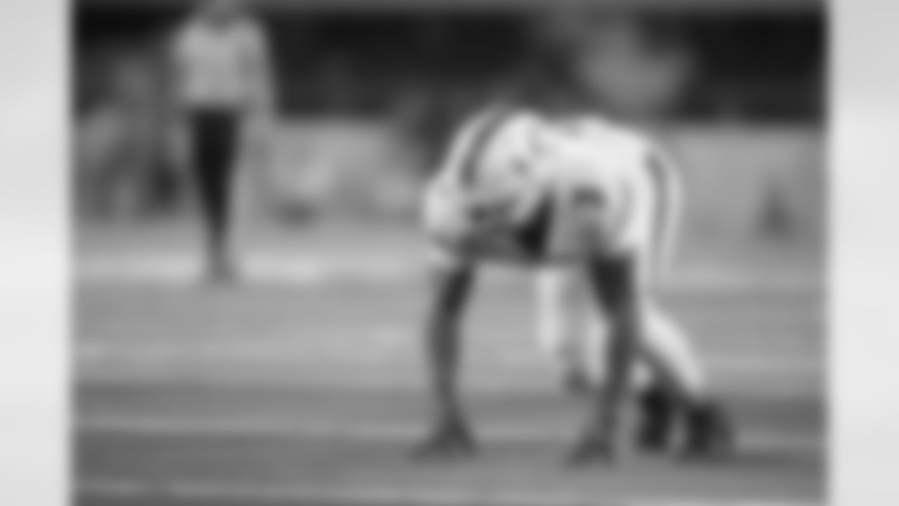 Miami defensive lineman Akheem Mesidor lines up for a play during the Cotton Bowl College Football Playoff quarterfinal game between Ohio State and Miami Wednesday, Dec. 31, 2025, in Arlington, Texas. (AP Photo/Julio Cortez)