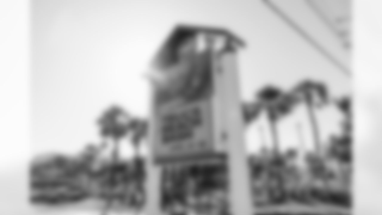 ST. PETE BEACH, FL - April 26, 2025 - Entrance signage during Bucs Beach Bash. Photo By Dave Pullis/Tampa Bay Buccaneers