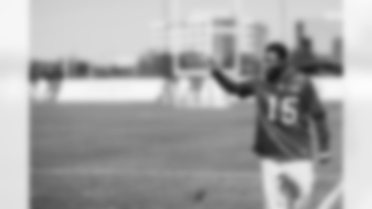 TAMPA, FL - February 13, 2026 - Wide Receiver Tez Johnson #15 of the Tampa Bay Buccaneers during the 2026 Girls Flag Football Preseason Classic at AdventHealth Training Center. Photo By Tori Richman/Tampa Bay Buccaneers