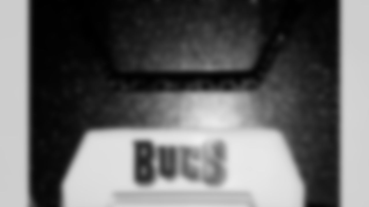 TAMPA, FL - November 13, 2025 - Helmet during practice at AdventHealth Training Center. Photo By Kyle Zedaker/Tampa Bay Buccaneers