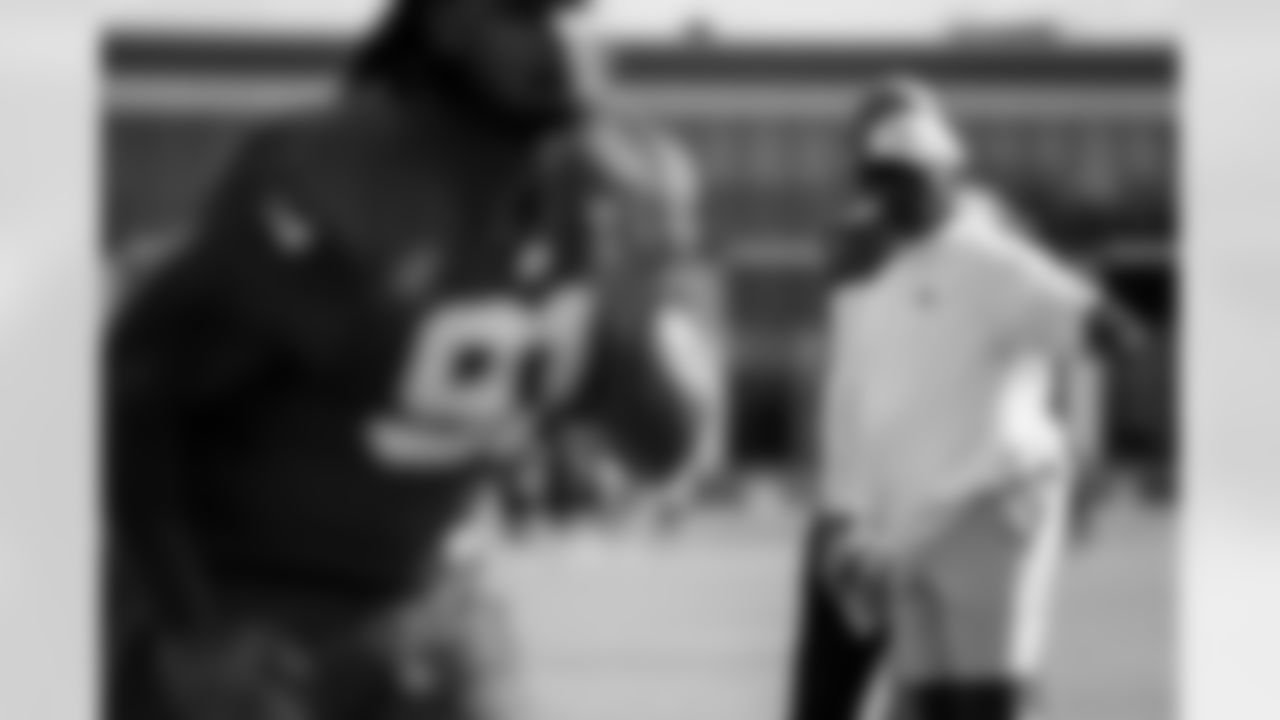 TAMPA, FL - May 20, 2025 - Defensive Line Coach Charlie Strong of the Tampa Bay Buccaneers during Phase 2 workouts at AdventHealth Training Center. Photo By Kyle Zedaker/Tampa Bay Buccaneers