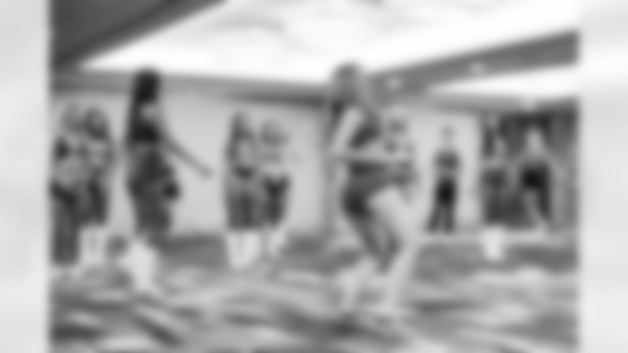 SAN FRANCISCO, CA - February 01, 2026 - Tampa Bay Buccaneers Pro Bowl Cheerleader Savannah during rehearsals. Photo By Tori Richman/Tampa Bay Buccaneers