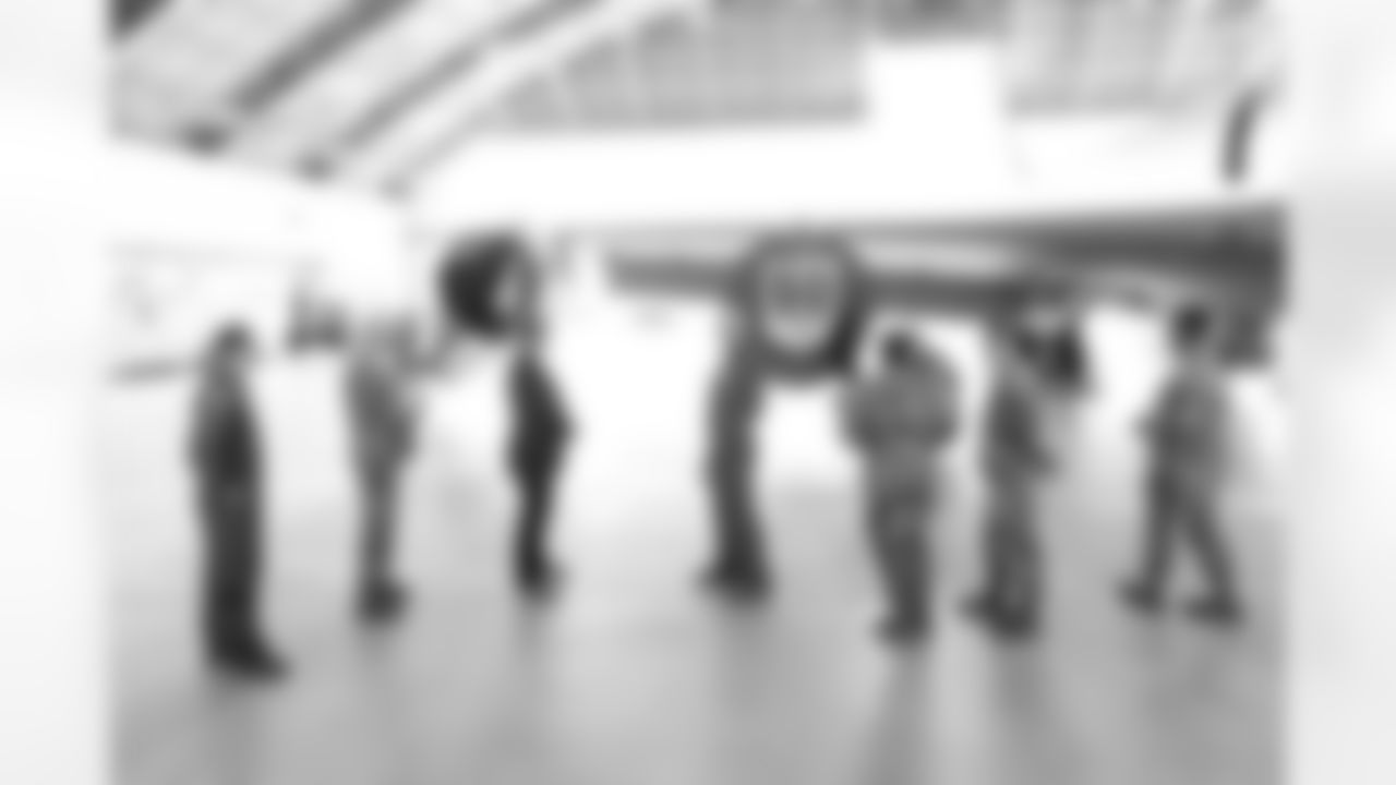 TAMPA, FL - December 02, 2025 - Engine covers are revealed during a visit to MacDill Air Force Base. Photo By Kyle Zedaker/Tampa Bay Buccaneers