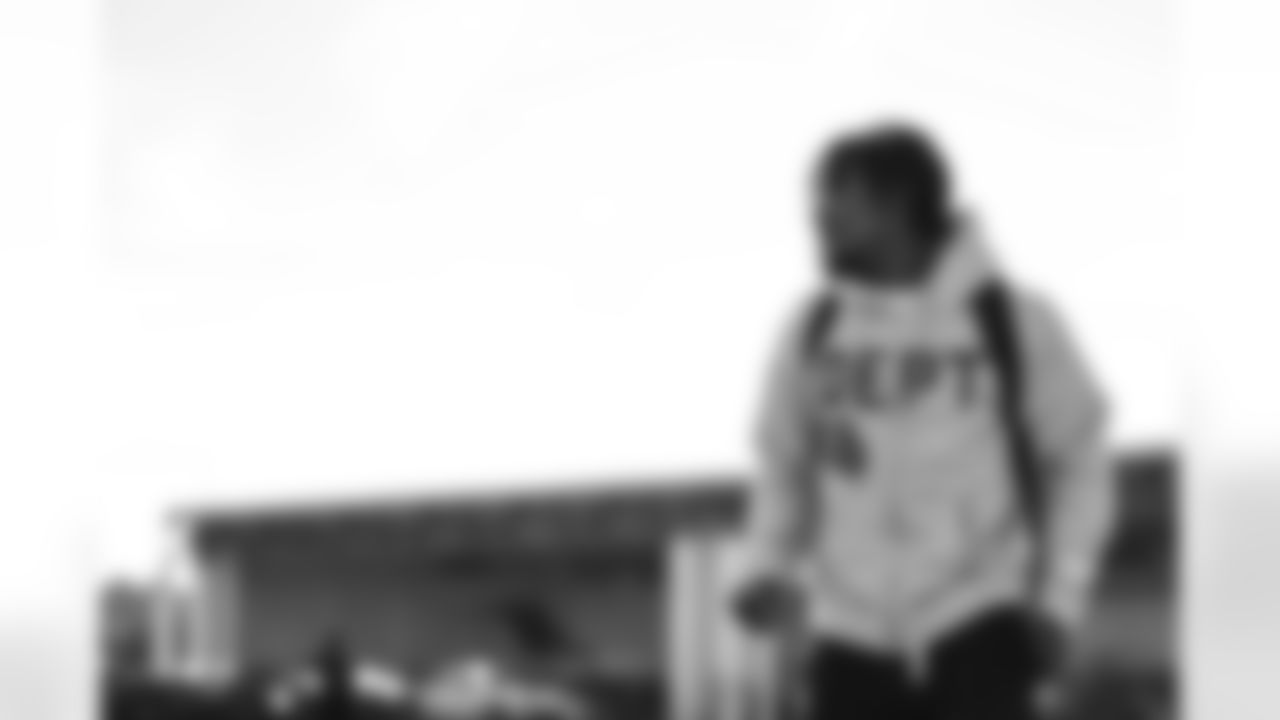 TAMPA, FL - November 22, 2025 - Wide Receiver Kameron Johnson #19 of the Tampa Bay Buccaneers departs before the game against the Los Angeles Rams. Photo By Tori Richman/Tampa Bay Buccaneers