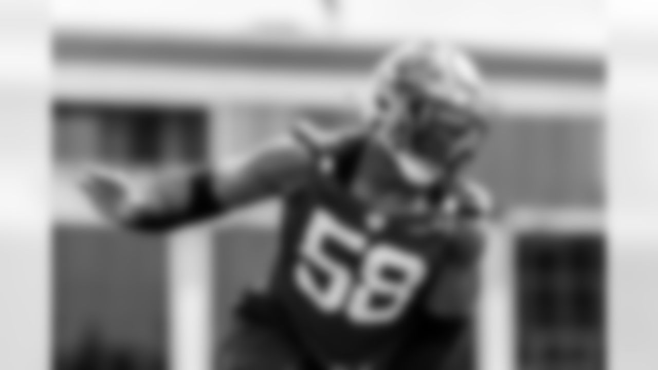 TAMPA, FL - June 05, 2025 - Outside Linebacker Markees Watts #58 of the Tampa Bay Buccaneers during OTA's at AdventHealth Training Center. Photo By Tori Richman/Tampa Bay Buccaneers