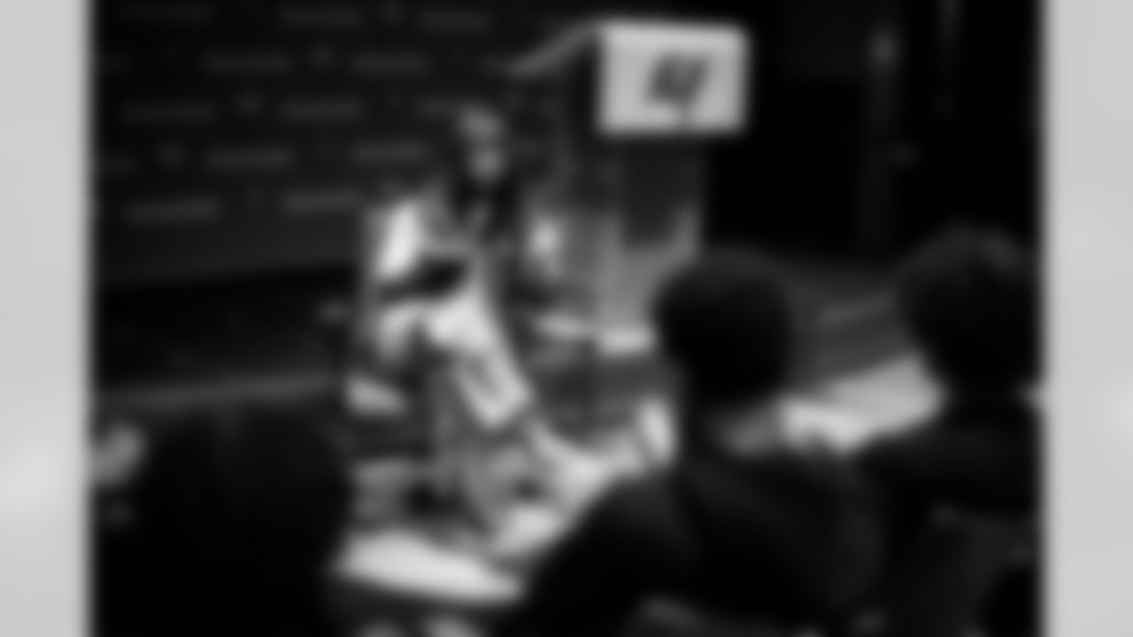 TAMPA, FL - December 16, 2025 - The final session of the Player-Student Mentoring Program at AdventHealth Training Center. Photo By Kyle Zedaker/Tampa Bay Buccaneers