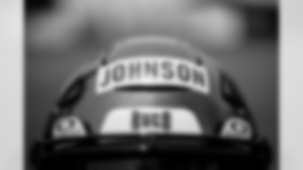 TAMPA, FL - May 10, 2025 - Wide Receiver Tez Johnson #83 of the Tampa Bay Buccaneers' helmet during rookie minicamp practice. Photo By Kyle Zedaker/Tampa Bay Buccaneers